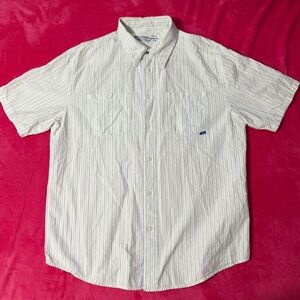 Hurley Men's Cream Striped Casual Button Down Shirt